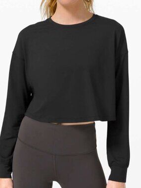 lululemon Love Muscle Top Long Sleeve Tshirt Cropped Size 4